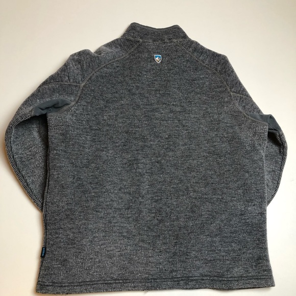 Kuhl Thermo Kore Gray Wool Quarter Zip Sweater Mens Medium - Picture 4 of 4